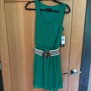 BCX Green Sleeveless Scoop Neck Sundress